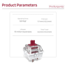 Load image into Gallery viewer, Kailh x LTC Burgundy Switch (30 Pcs)