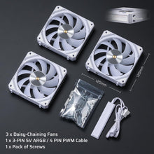 Load image into Gallery viewer, 3 Pin 5V ARGB 4 Pin PWM Cable for LTC CF-121D 120mm PC Case Fan