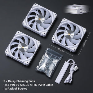 3 Pin 5V ARGB 4 Pin PWM Cable for LTC CF-121D 120mm PC Case Fan