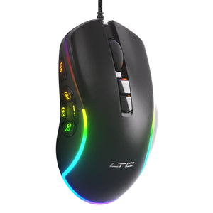 LTC MKM051 RGB MMO Gaming Mouse With 5 Side Buttons, Black