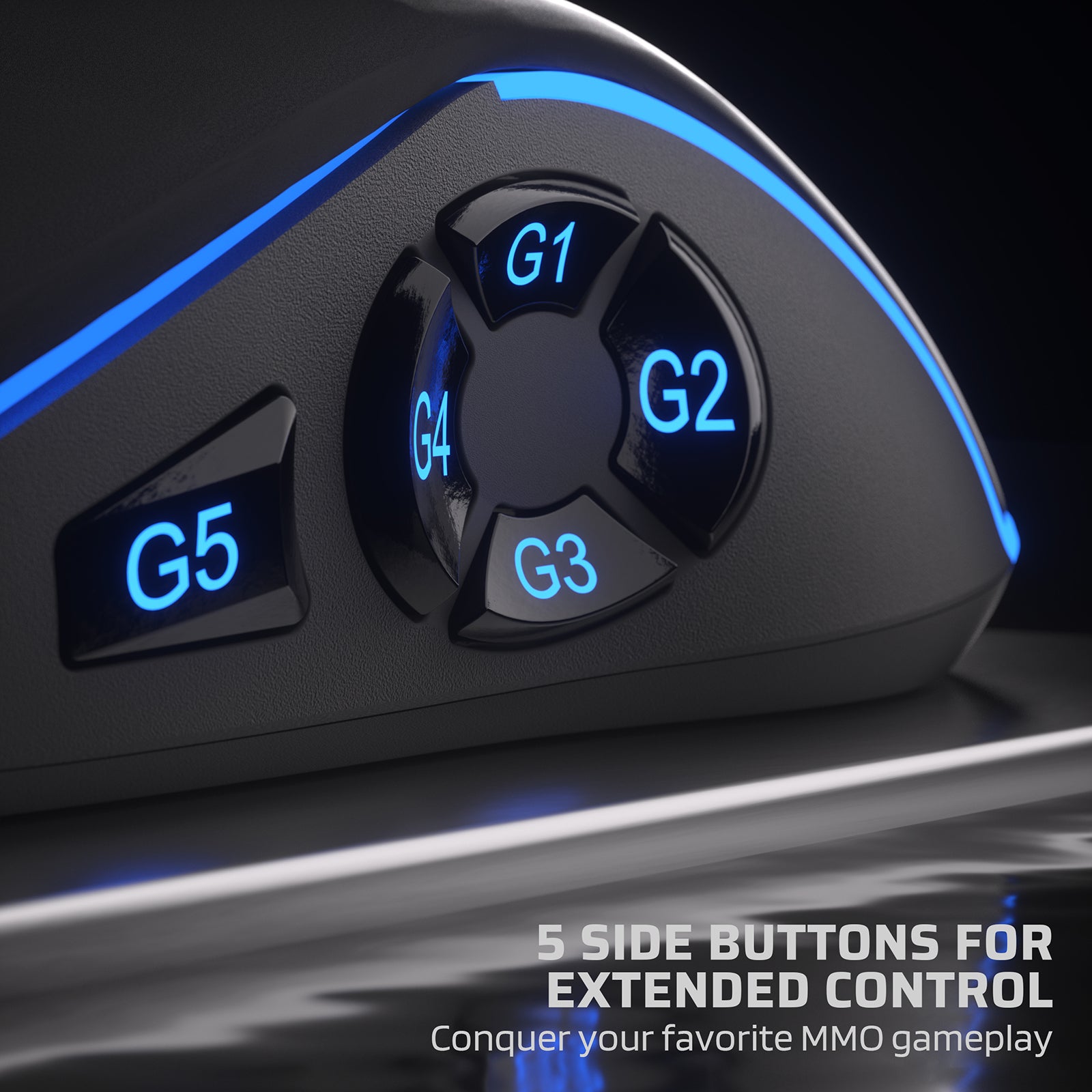 LTC MKM051 RGB MMO Gaming Mouse With 5 Side Buttons, Black