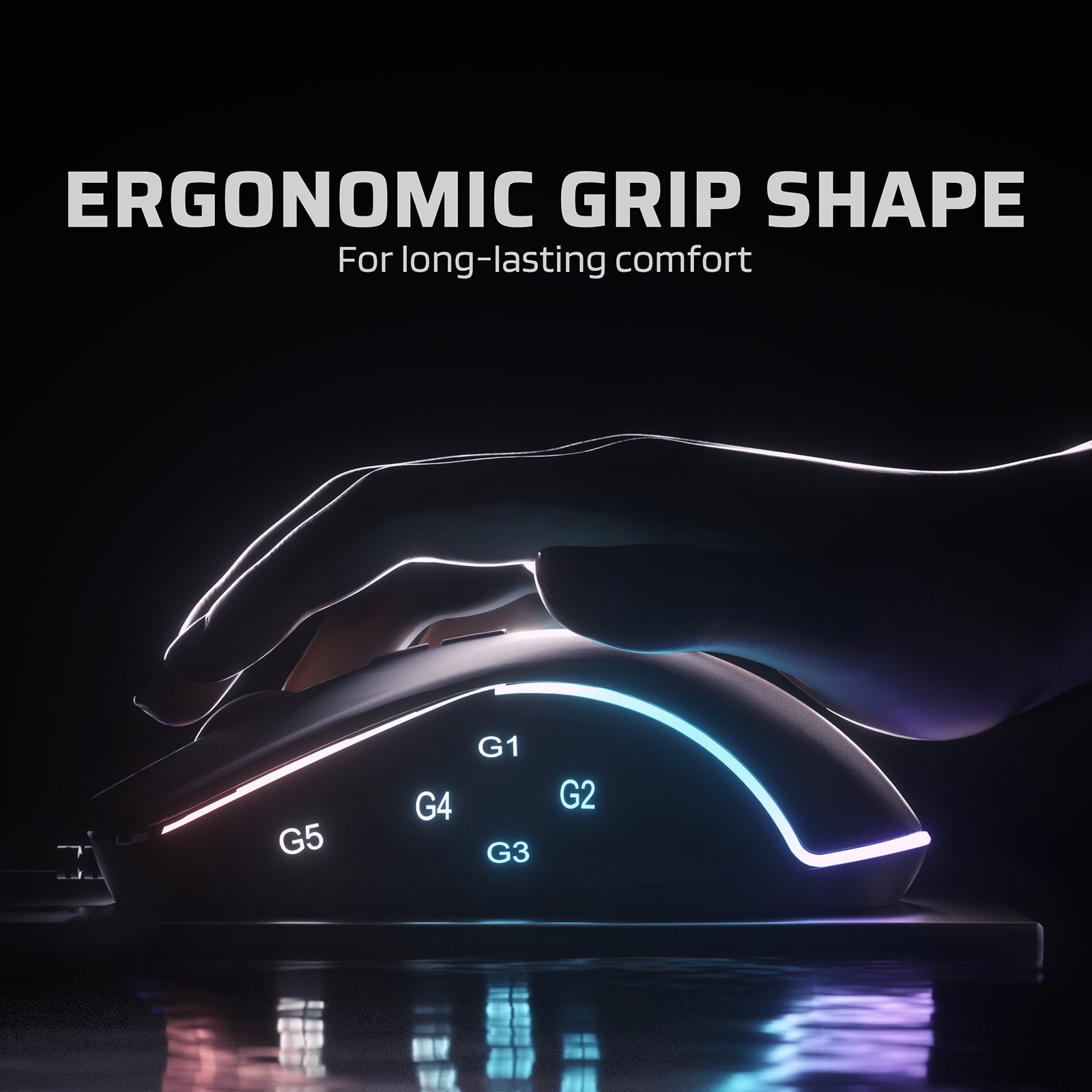 Em Load Mouse LTC MKM051 RGB MMO Gaming Mouse With 5 Side Buttons, Black