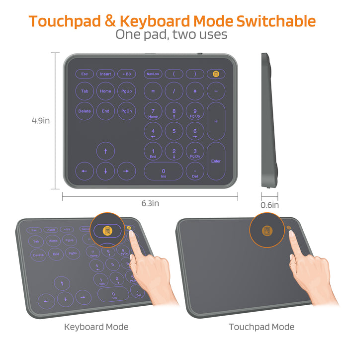 LTC Wired/Wireless Bluetooth Trackpad & Numpad