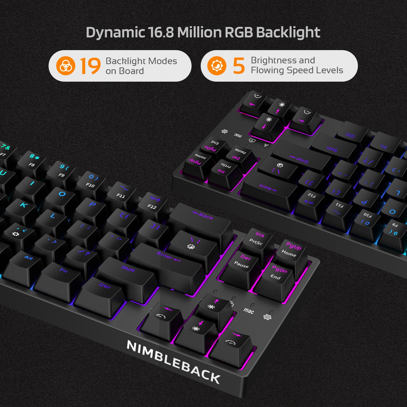 LTC NB681 Nimbleback RGB Wired 65% Hot-Swappable Mechanical Keyboard（Brown 