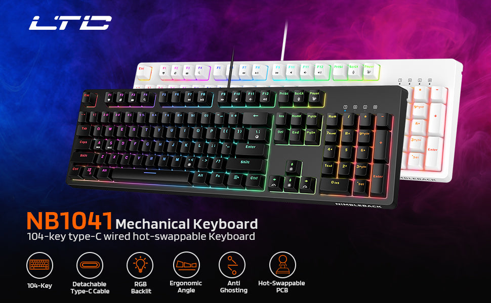 Nimbleback Wired Mechanical Keyboard, 104Keys – ltc-shop